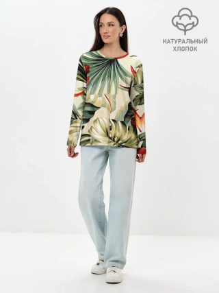 Лонгслив женский. Хлопок / ТРОПИКИ