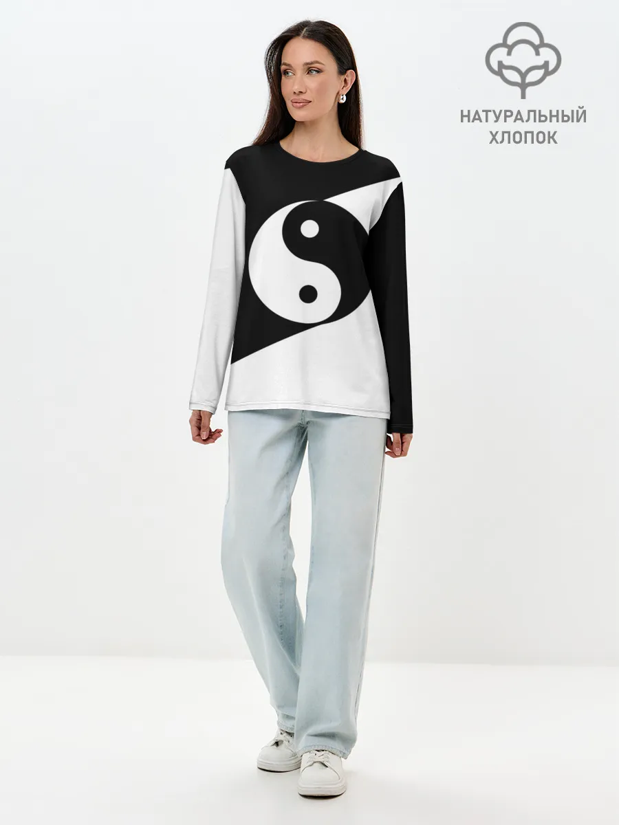 Лонгслив женский. Хлопок / Инь - янь