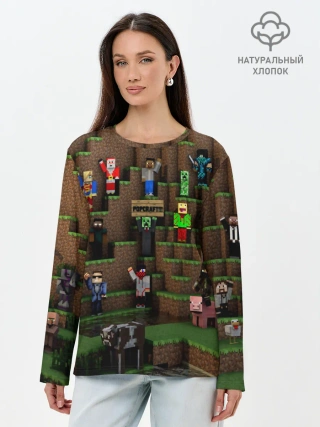 Лонгслив женский. Хлопок / MINECRAFT