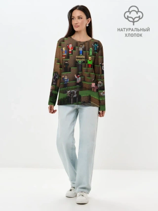 Лонгслив женский. Хлопок / MINECRAFT