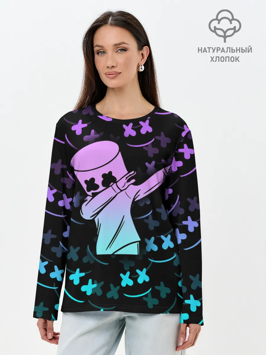 Лонгслив женский. Хлопок / FORTNITE x MARSHMELLO