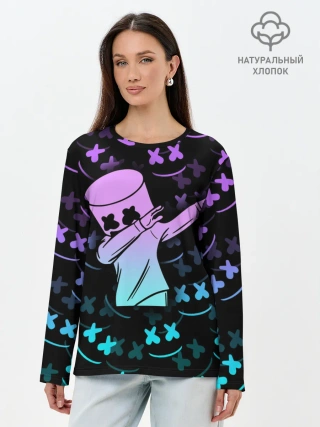 Лонгслив женский. Хлопок / FORTNITE x MARSHMELLO