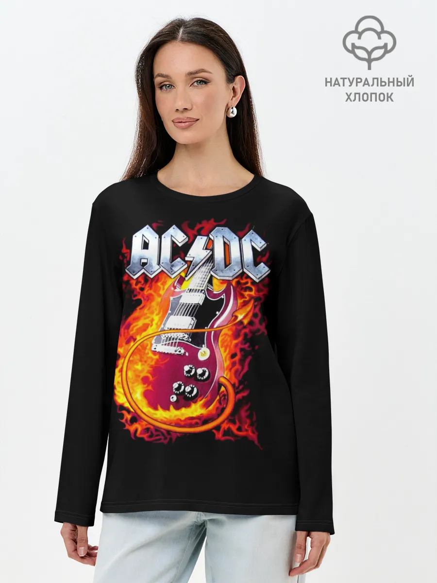 Лонгслив женский. Хлопок / AC/DC