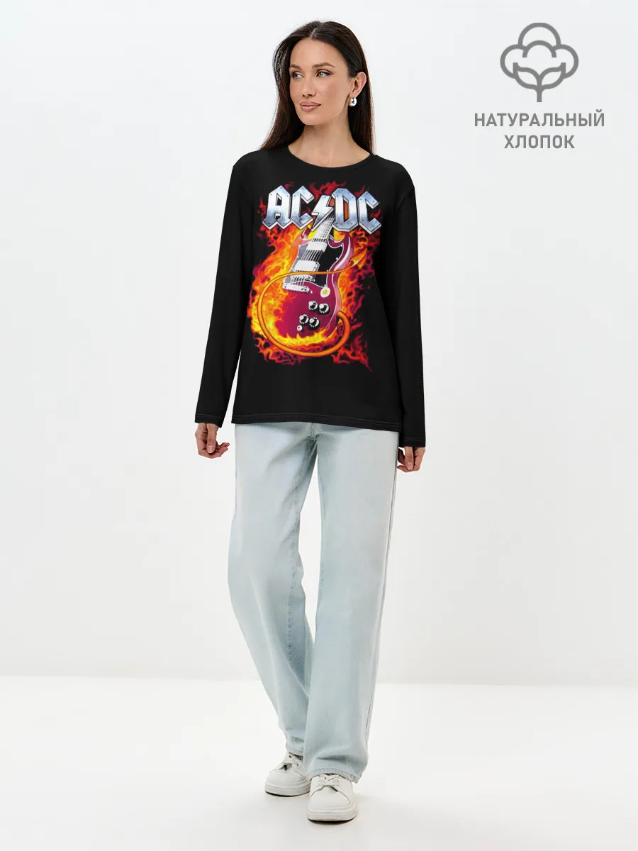 Лонгслив женский. Хлопок / AC/DC