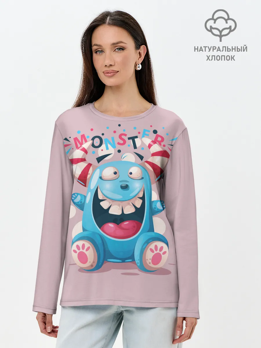Лонгслив женский. Хлопок / MONSTER