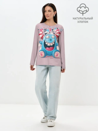 Лонгслив женский. Хлопок / MONSTER