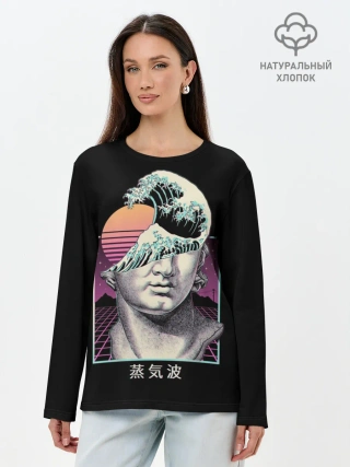 Лонгслив женский. Хлопок / Retro wave