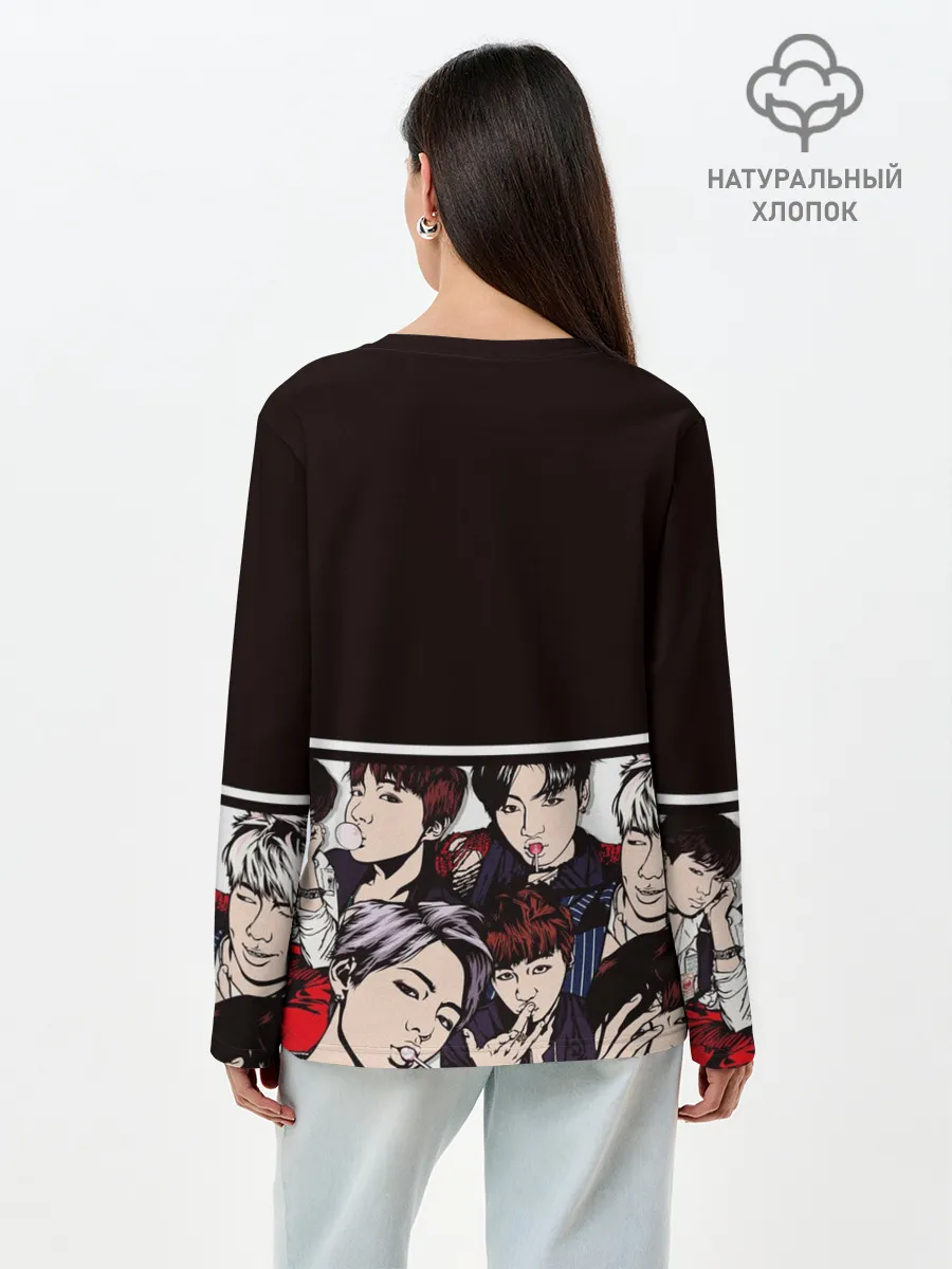 Лонгслив женский. Хлопок / BTS