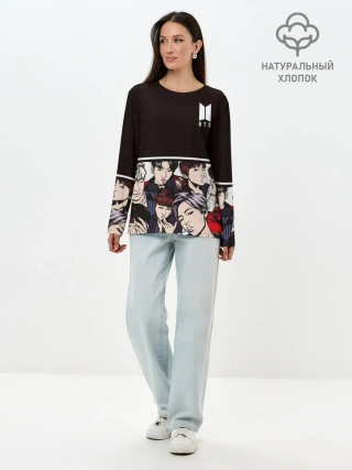 Лонгслив женский. Хлопок / BTS