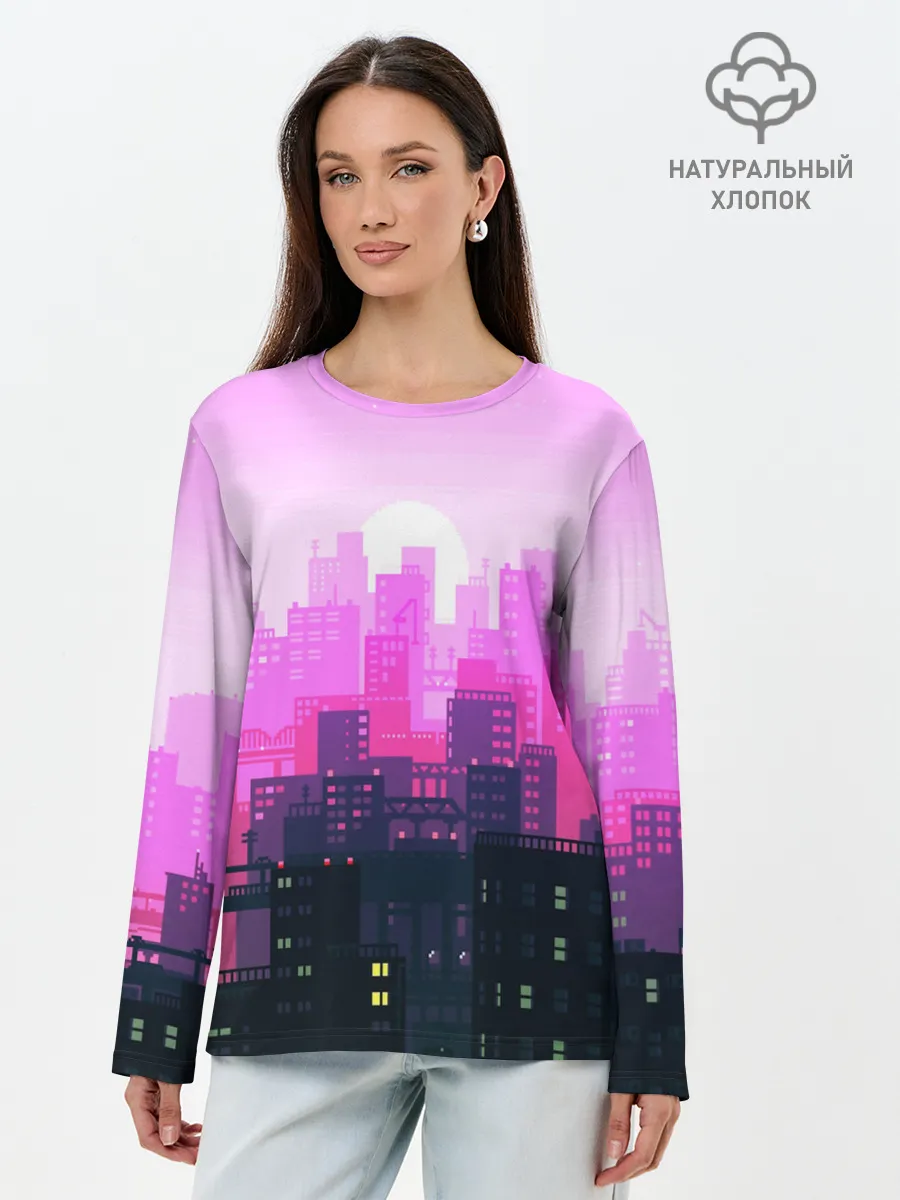 Лонгслив женский. Хлопок / CITY