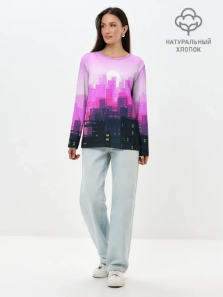 Лонгслив женский. Хлопок / CITY
