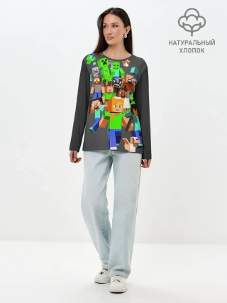 Лонгслив женский. Хлопок / MINECRAFT ONLINE