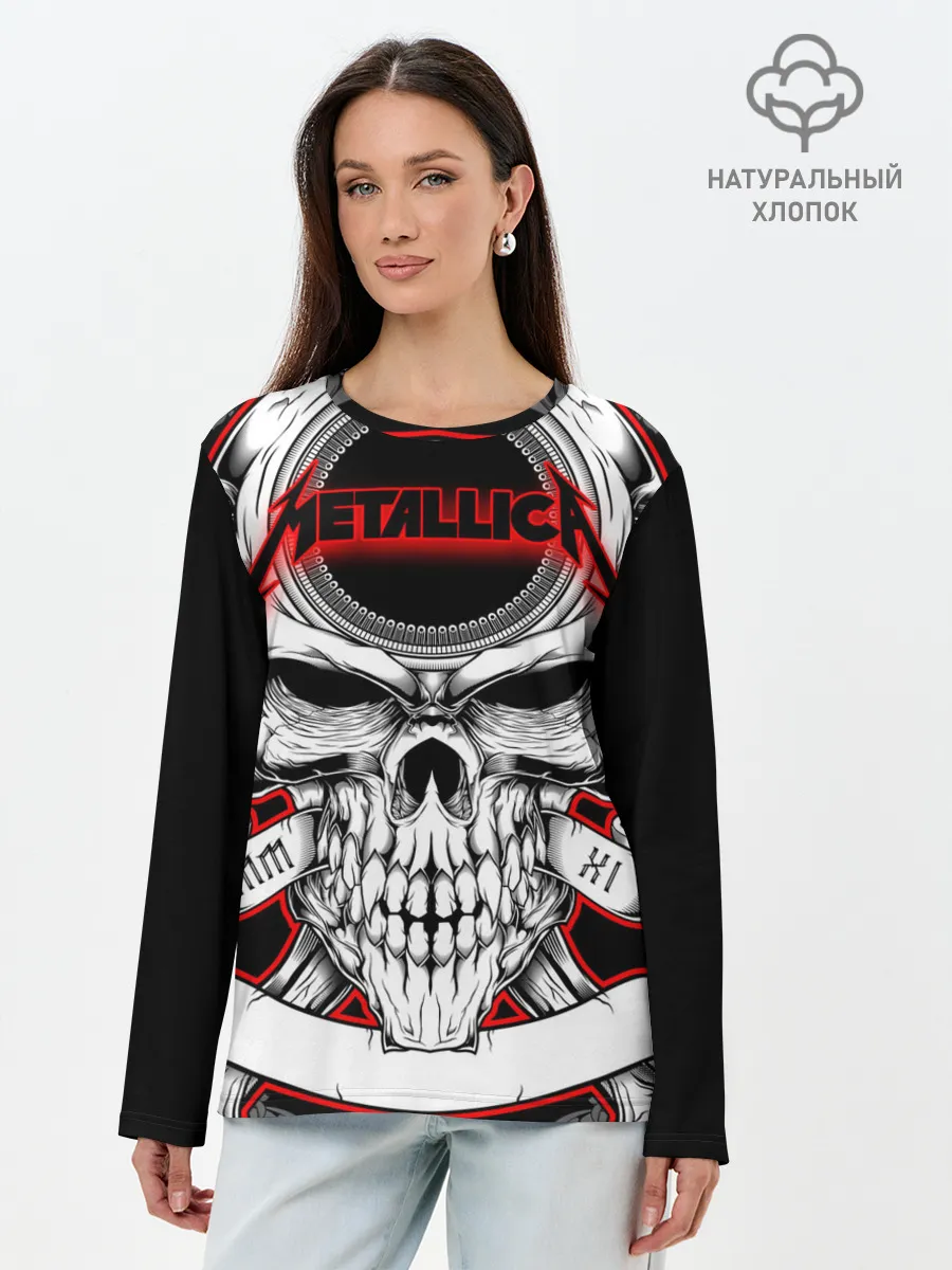 Лонгслив женский. Хлопок / Metallica