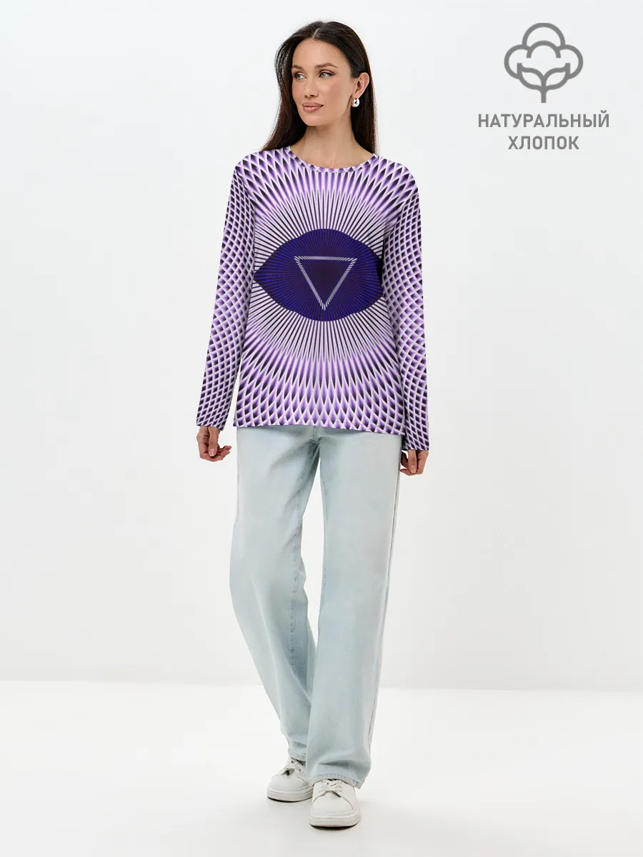 Лонгслив женский. Хлопок / Чакра