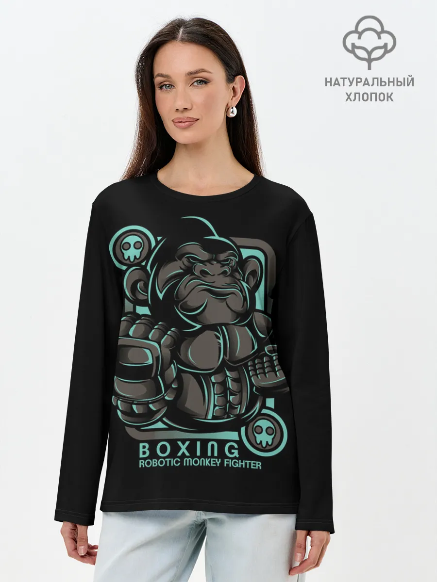 Лонгслив женский. Хлопок / Gorilla fighter
