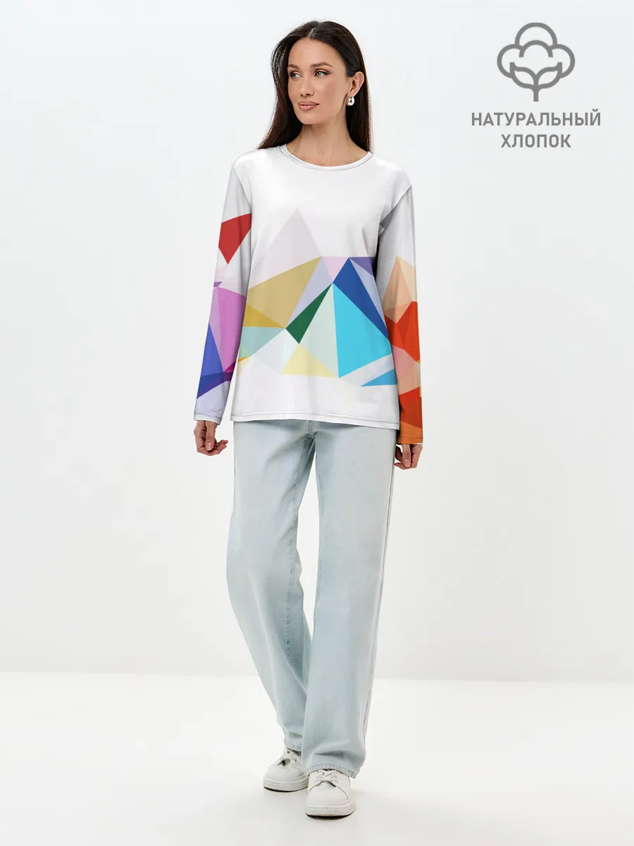 Лонгслив женский. Хлопок / GEOMETRY