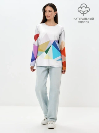 Лонгслив женский. Хлопок / GEOMETRY