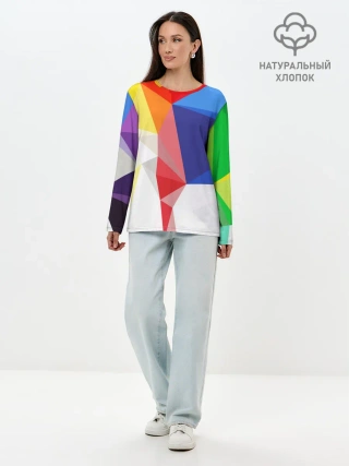 Лонгслив женский. Хлопок / BACKGROUND COLOR