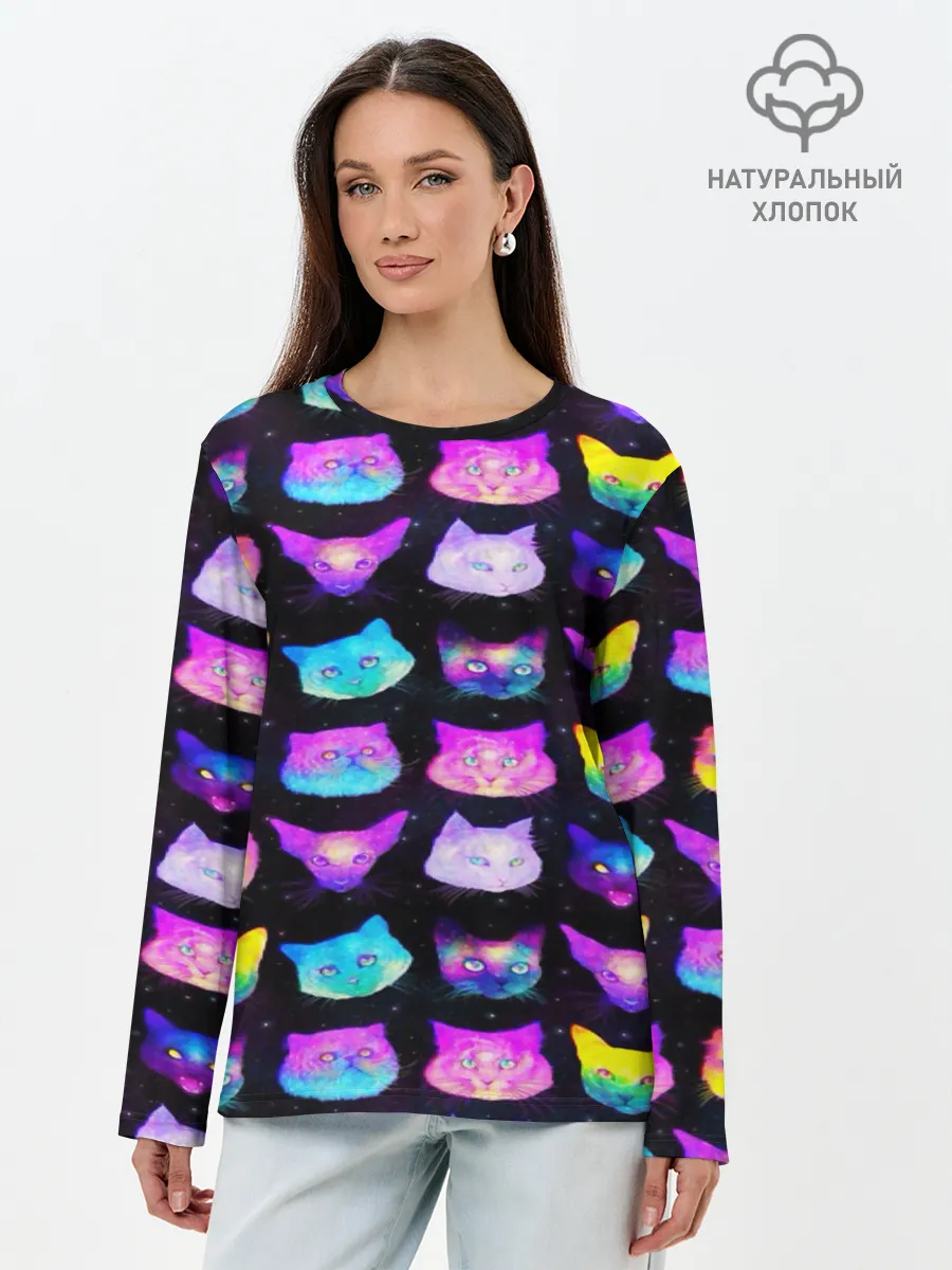 Лонгслив женский. Хлопок / КОТО КОСМОС