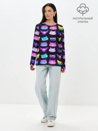 Лонгслив женский. Хлопок / КОТО КОСМОС