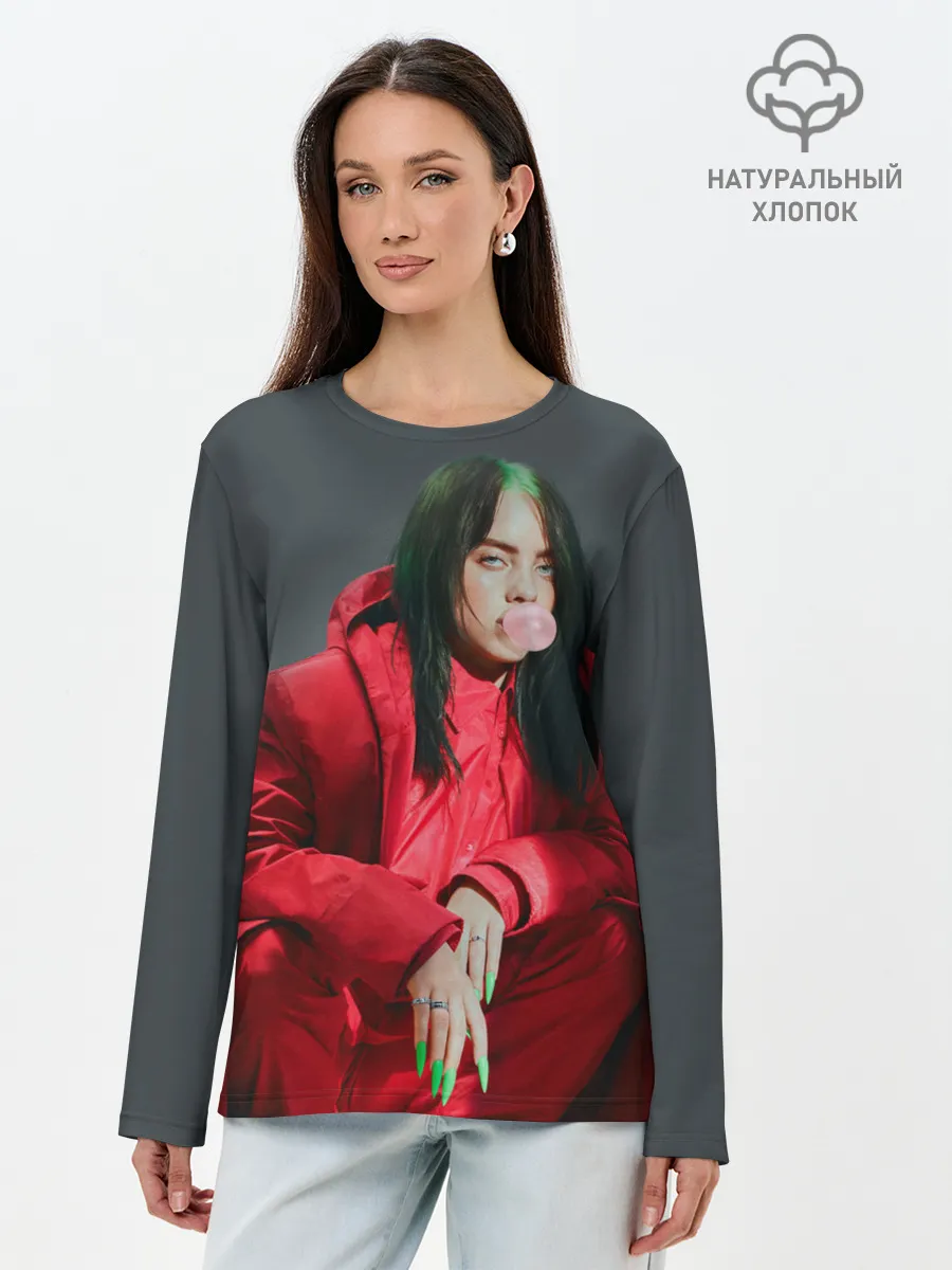 Лонгслив женский. Хлопок / Билли Айлиш