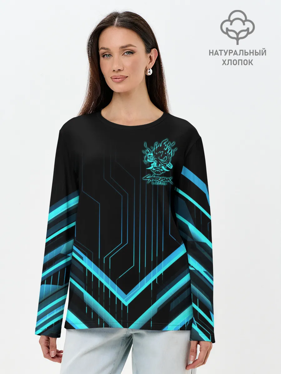 Лонгслив женский. Хлопок / Cyberpunk 2077