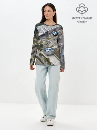 Лонгслив женский. Хлопок / BMW city