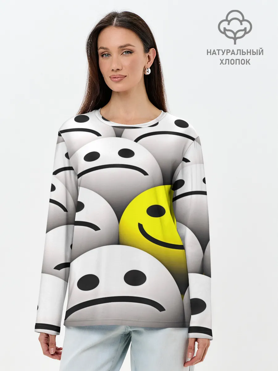Лонгслив женский. Хлопок / EMOJI 2019