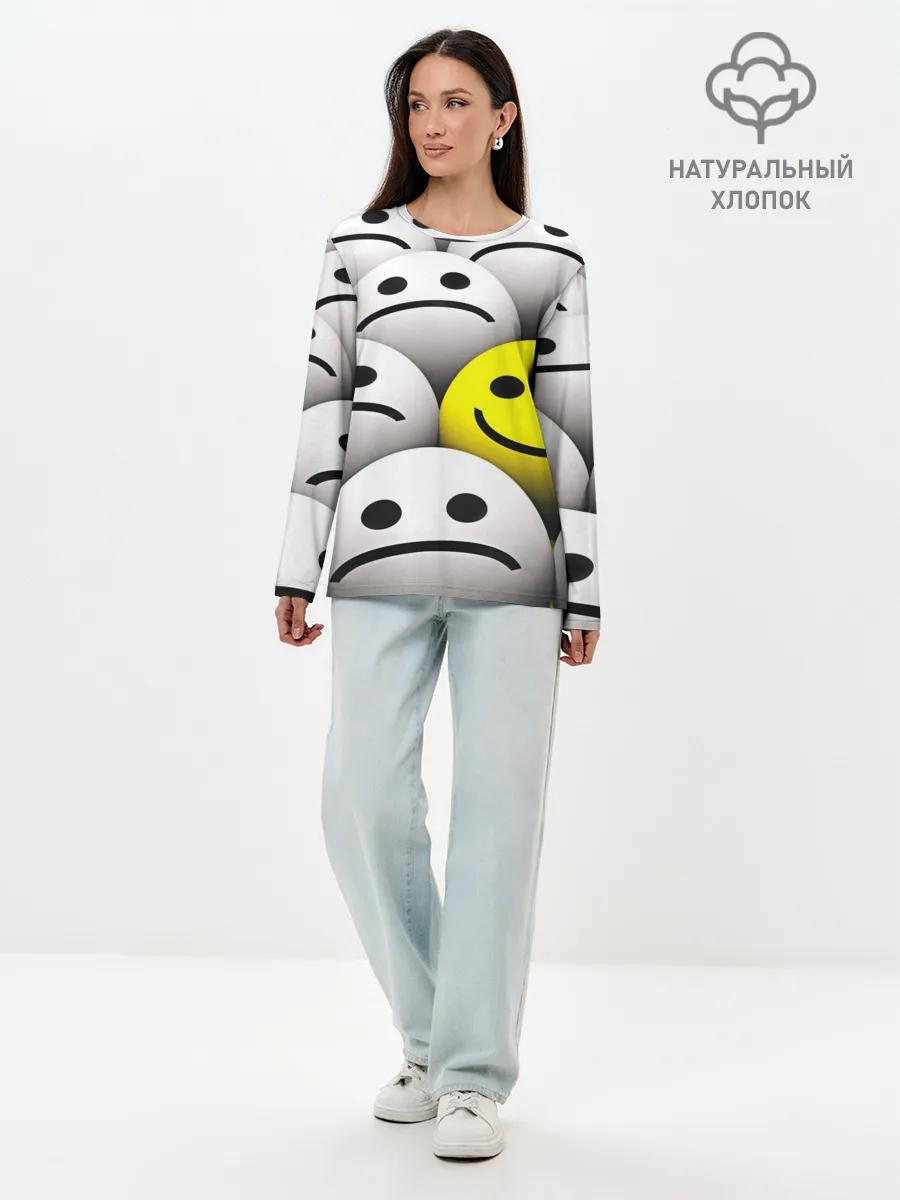 Лонгслив женский. Хлопок / EMOJI 2019