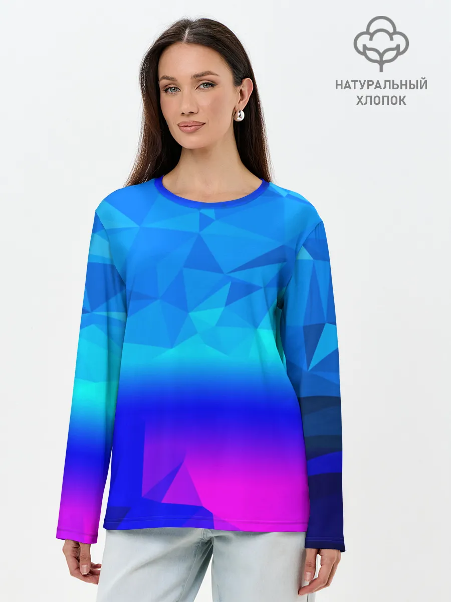 Лонгслив женский. Хлопок / ABSTRACT NEON