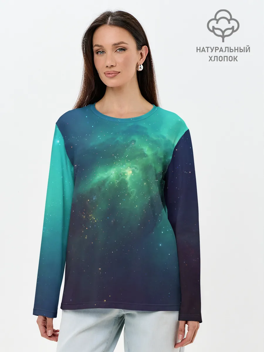 Лонгслив женский. Хлопок / GALAXY