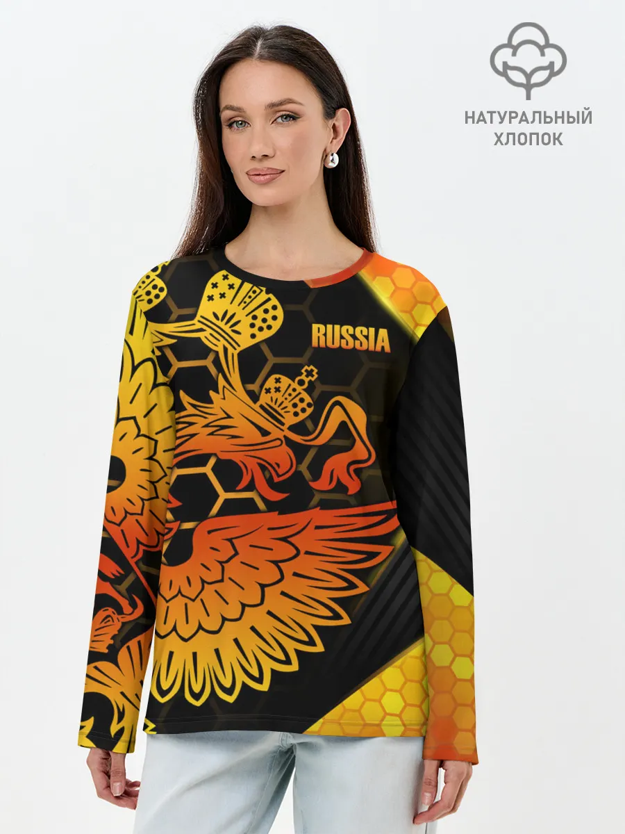 Лонгслив женский. Хлопок / RUSSIA Lifestyle