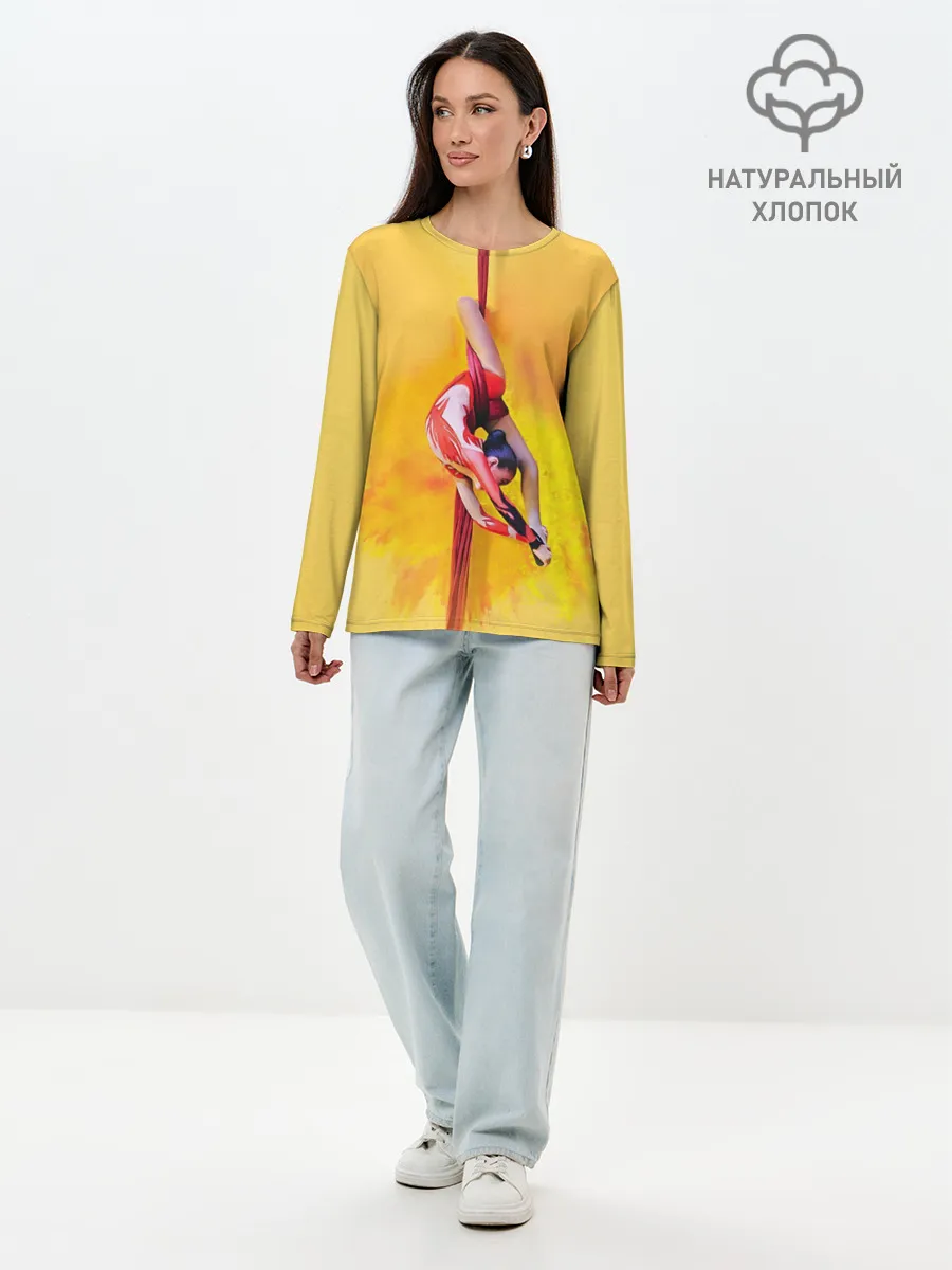 Лонгслив женский. Хлопок / Гимнастика на полотнах