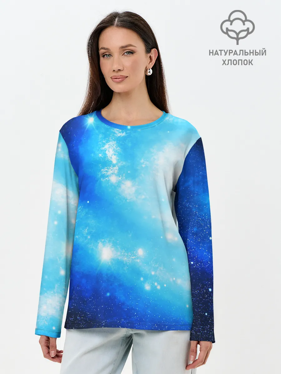 Лонгслив женский. Хлопок / ЗВЕЗДНОЕ НЕБО