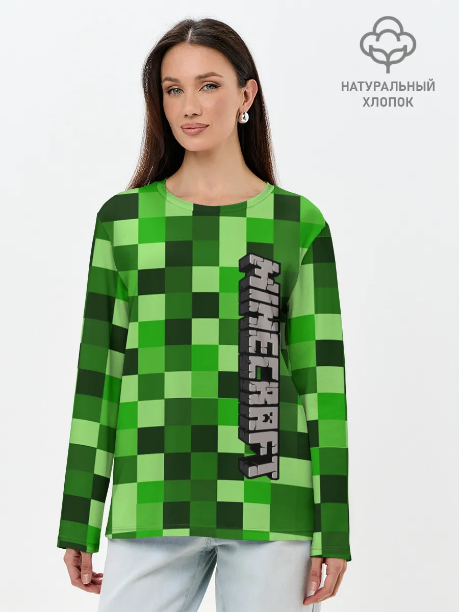 Лонгслив женский. Хлопок / MINECRAFT