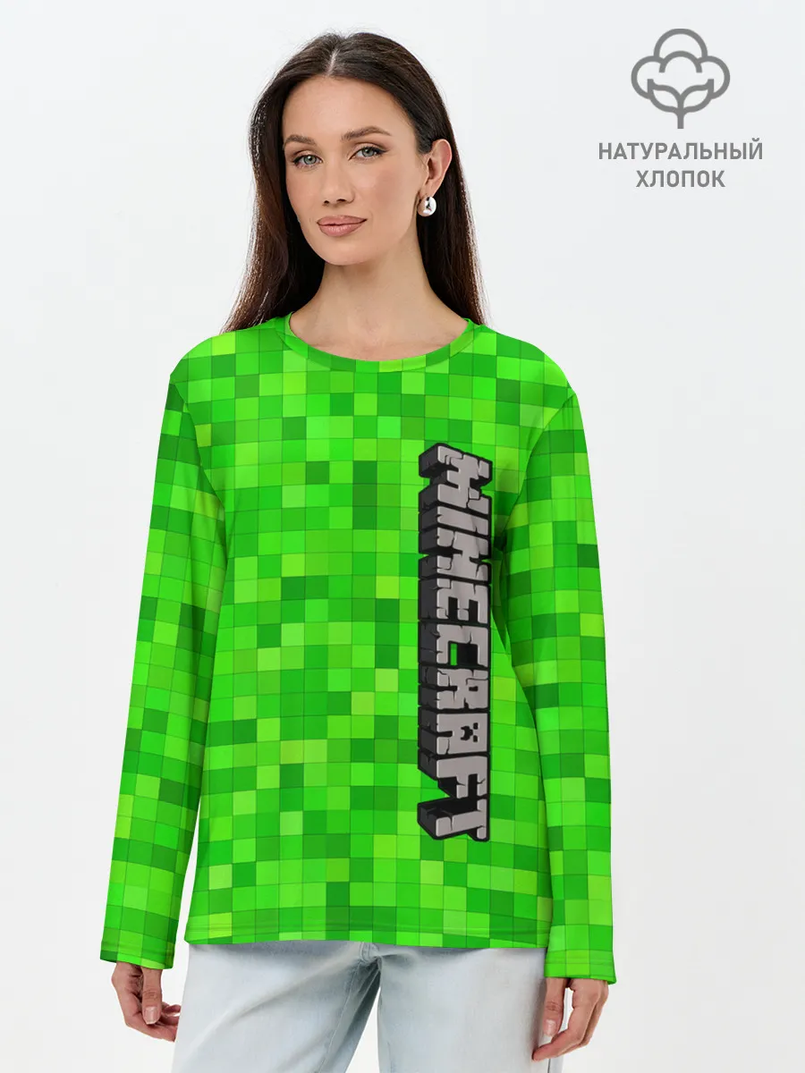 Лонгслив женский. Хлопок / MINECRAFT