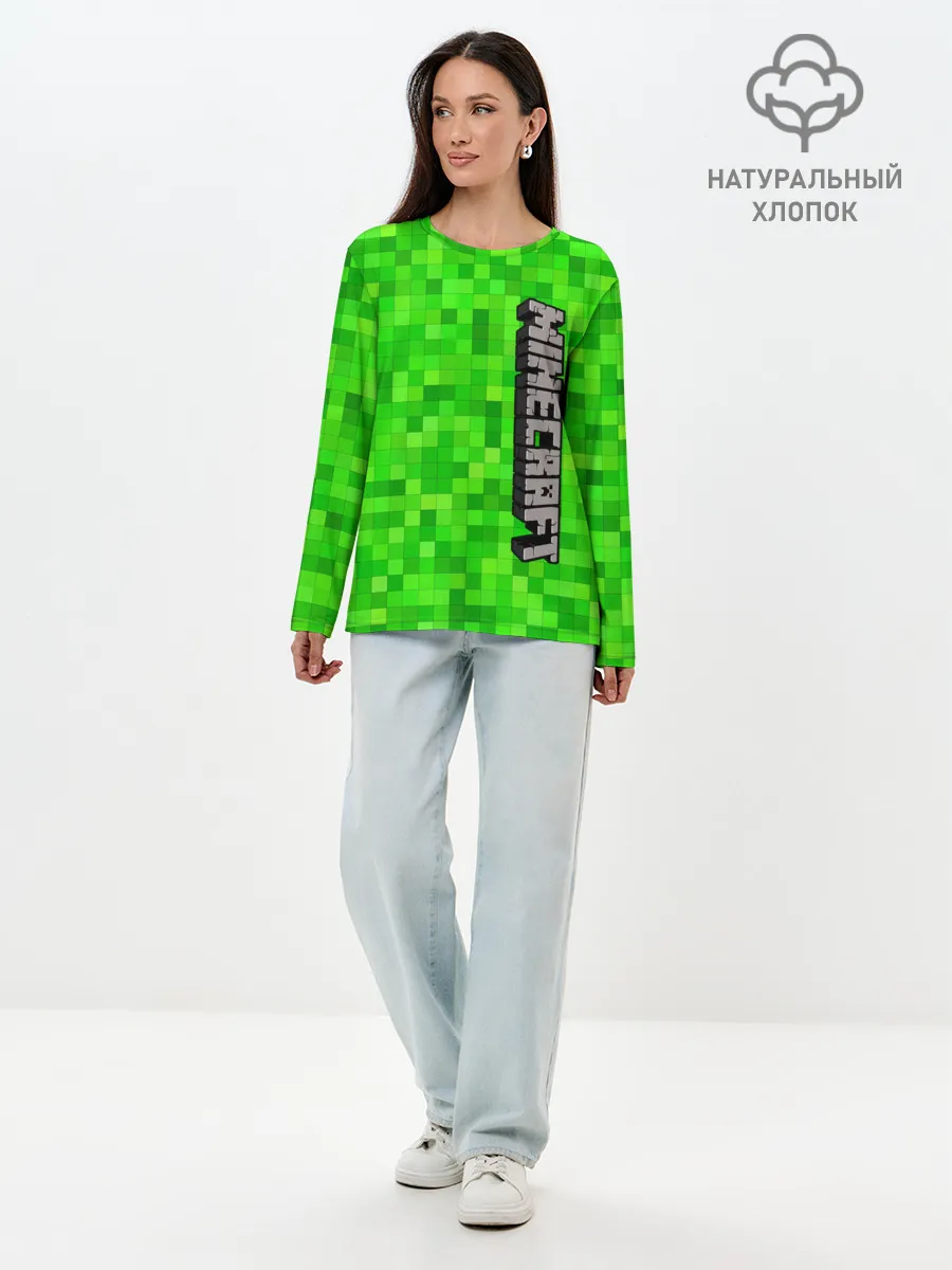 Лонгслив женский. Хлопок / MINECRAFT
