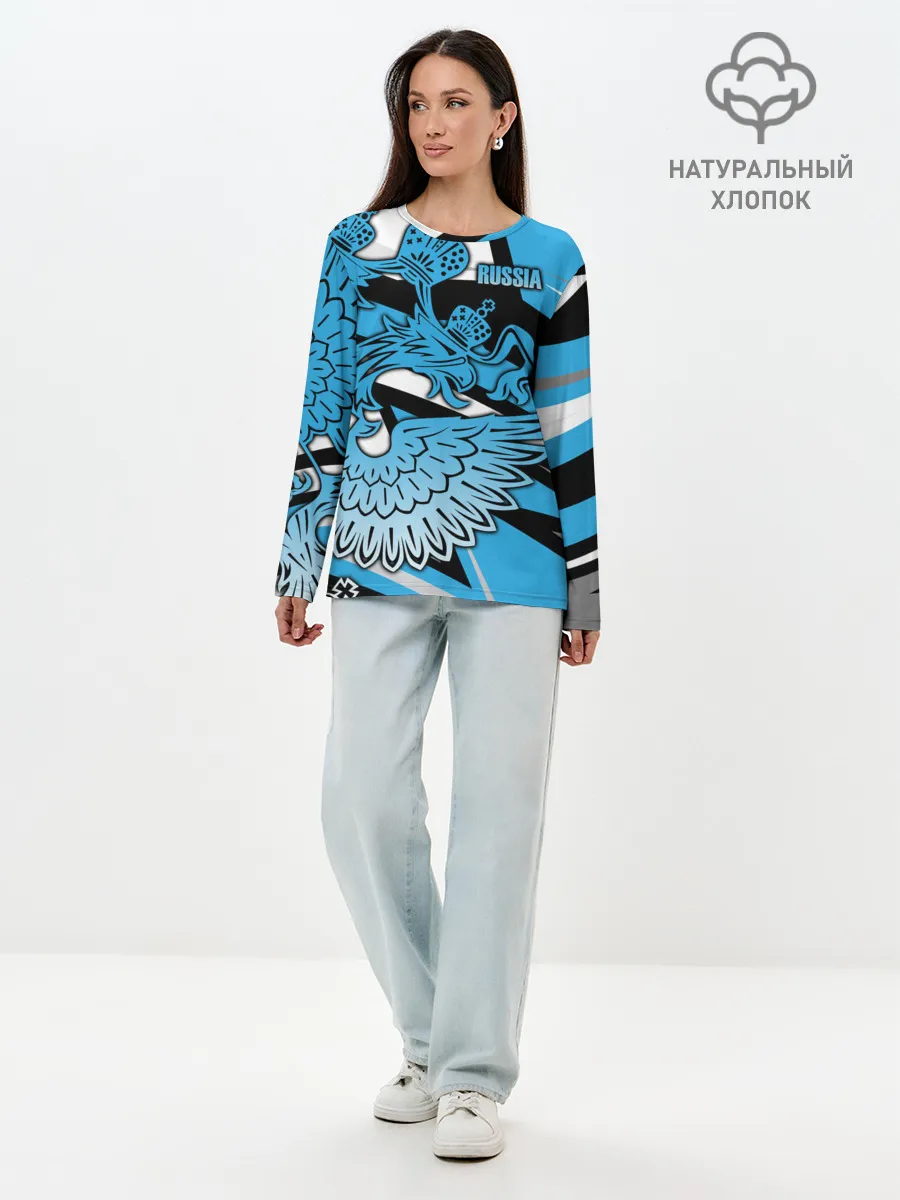 Лонгслив женский. Хлопок / RUSSIA Lifestyle