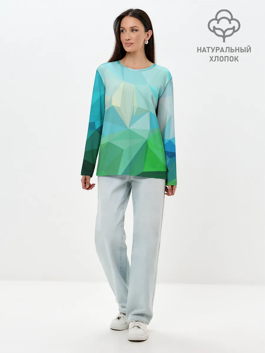 Лонгслив женский. Хлопок / GEOMETRY