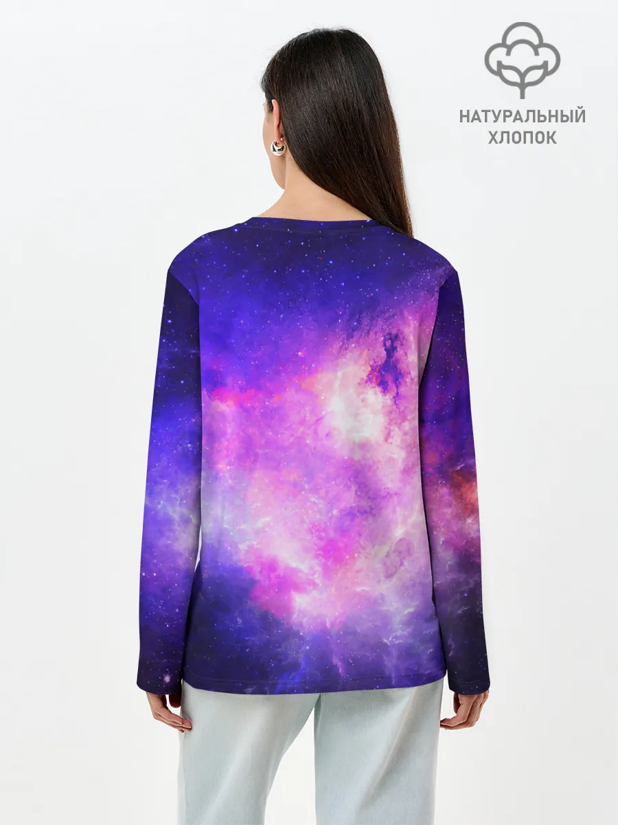 Лонгслив женский. Хлопок / КОСМИЧЕСКИЕ КРАСКИ