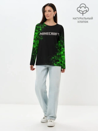 Лонгслив женский. Хлопок / MINECRAFT