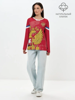 Лонгслив женский. Хлопок / Сборная России 2020 Exlusive