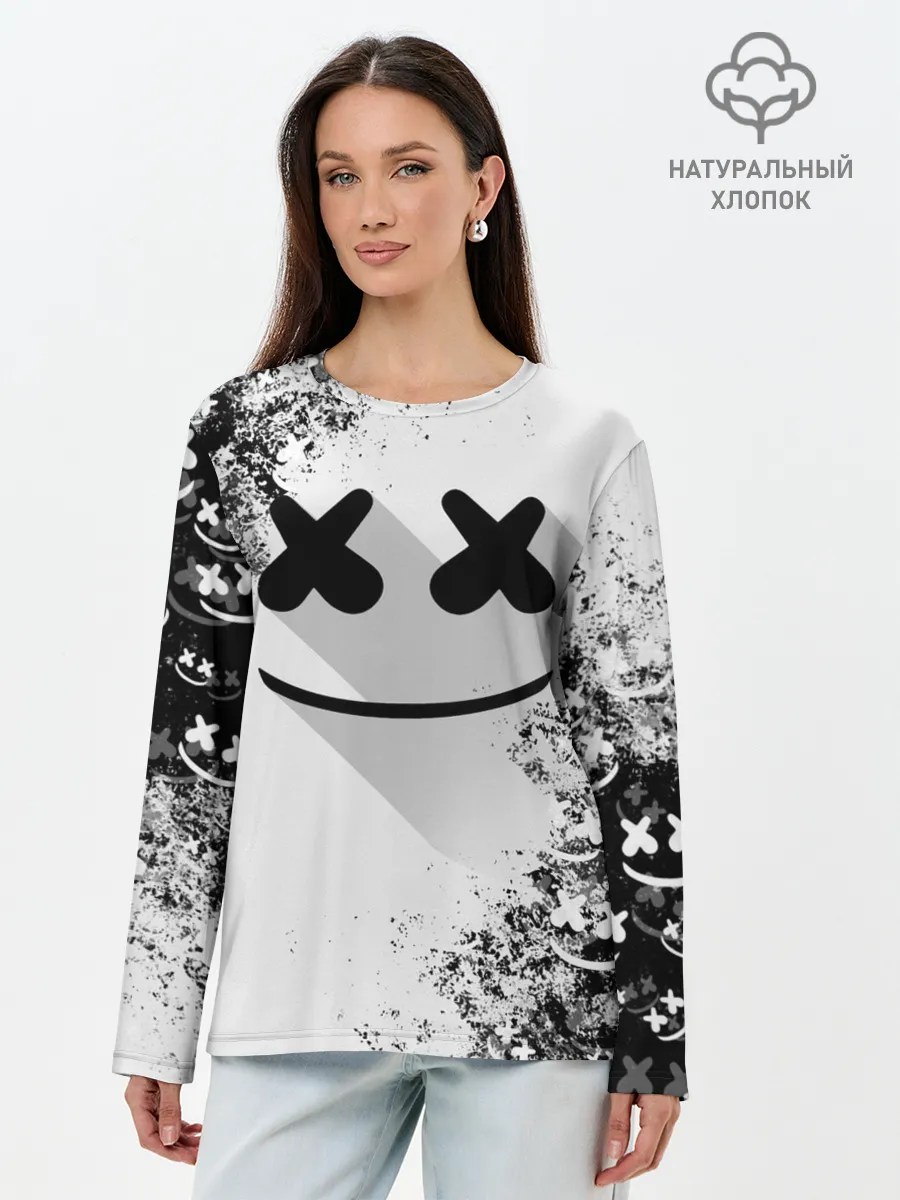 Лонгслив женский. Хлопок / Marshmello