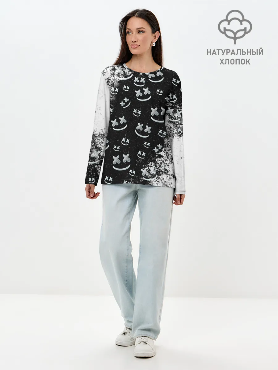 Лонгслив женский. Хлопок / Marshmello