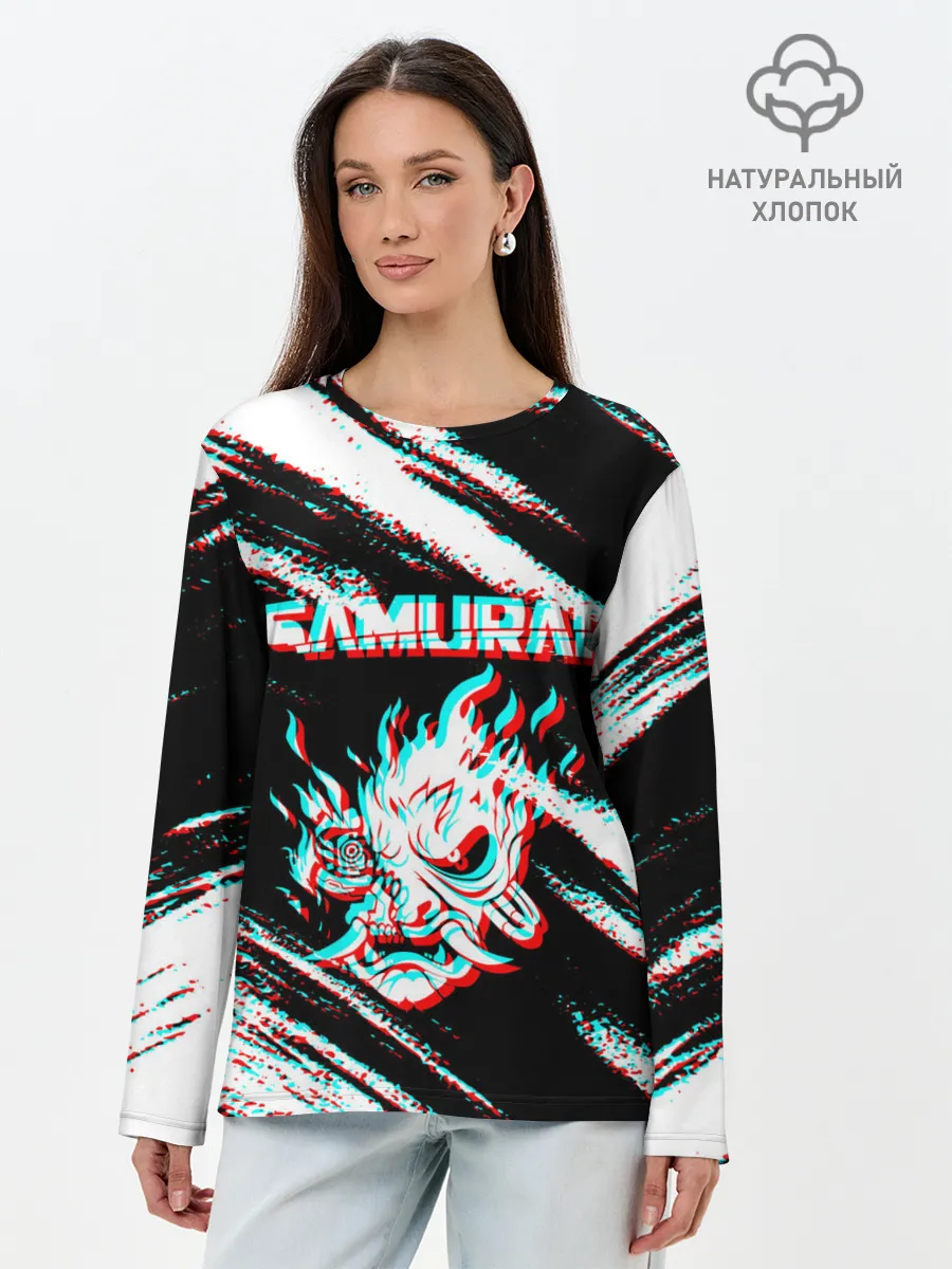 Лонгслив женский. Хлопок / Samurai | Glitch.