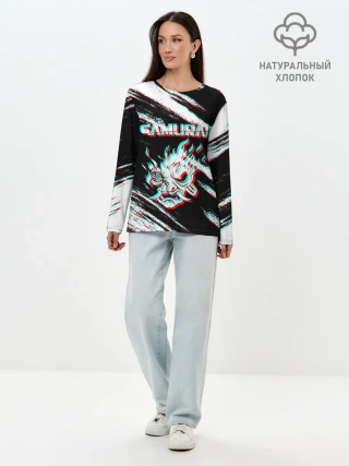 Лонгслив женский. Хлопок / Samurai | Glitch.