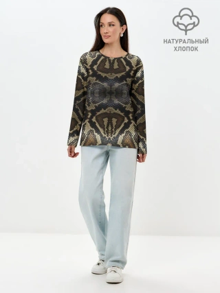Лонгслив женский. Хлопок / Snakeskin