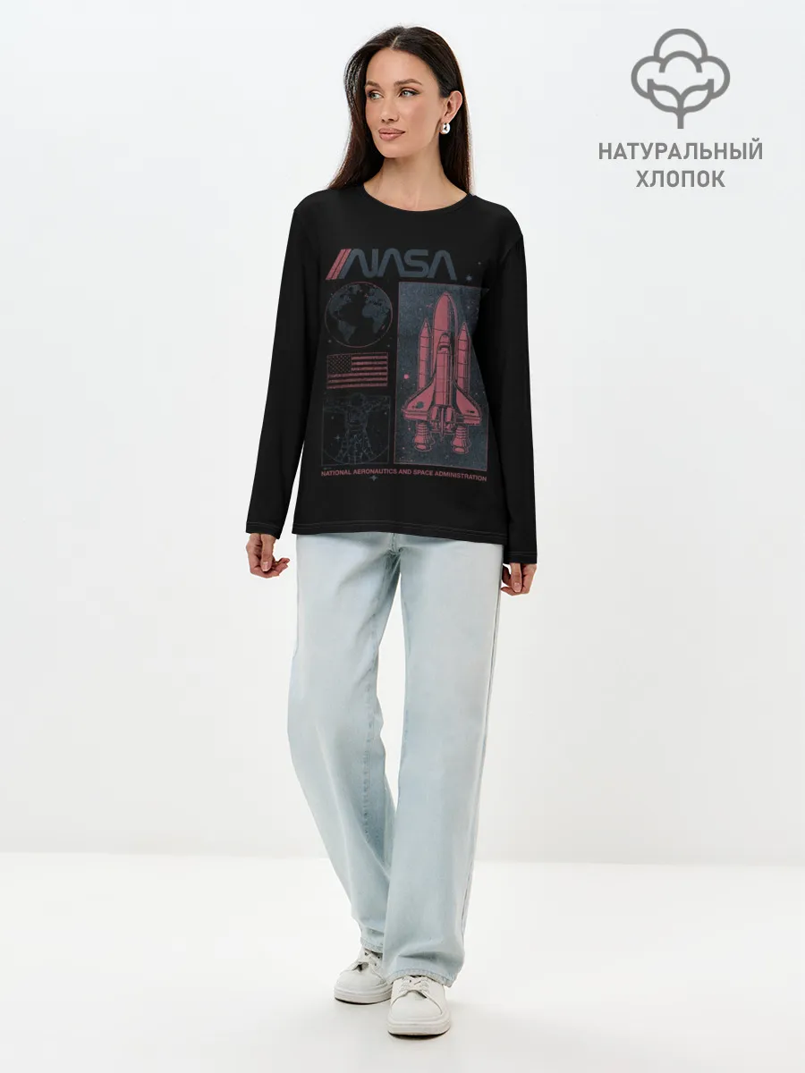 Лонгслив женский. Хлопок / Nasa