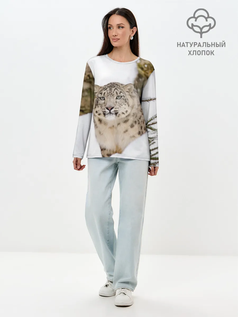 Лонгслив женский. Хлопок / Ирбис