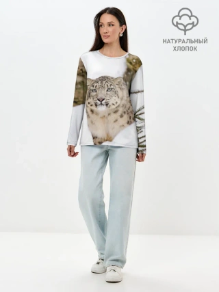 Лонгслив женский. Хлопок / Ирбис